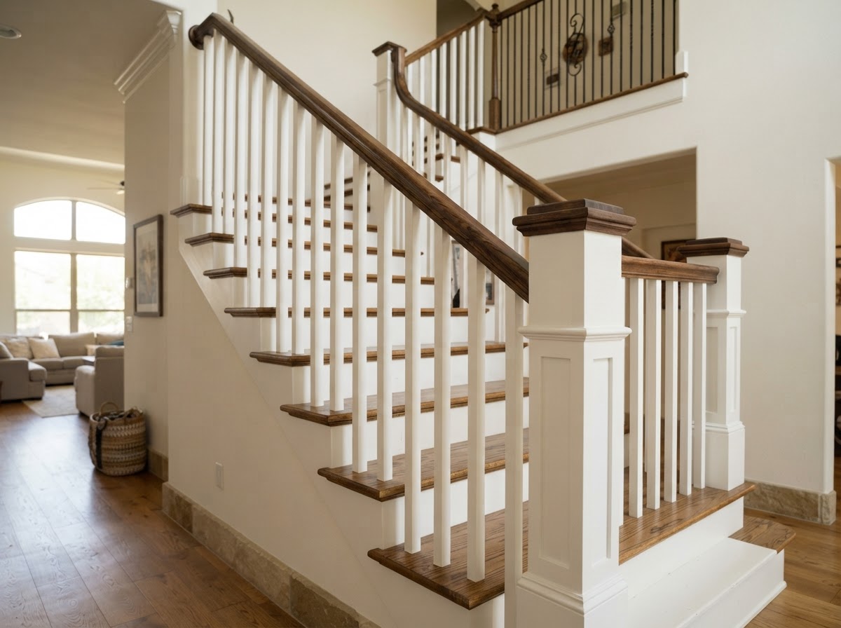 baluster and newel work in Sachse TX