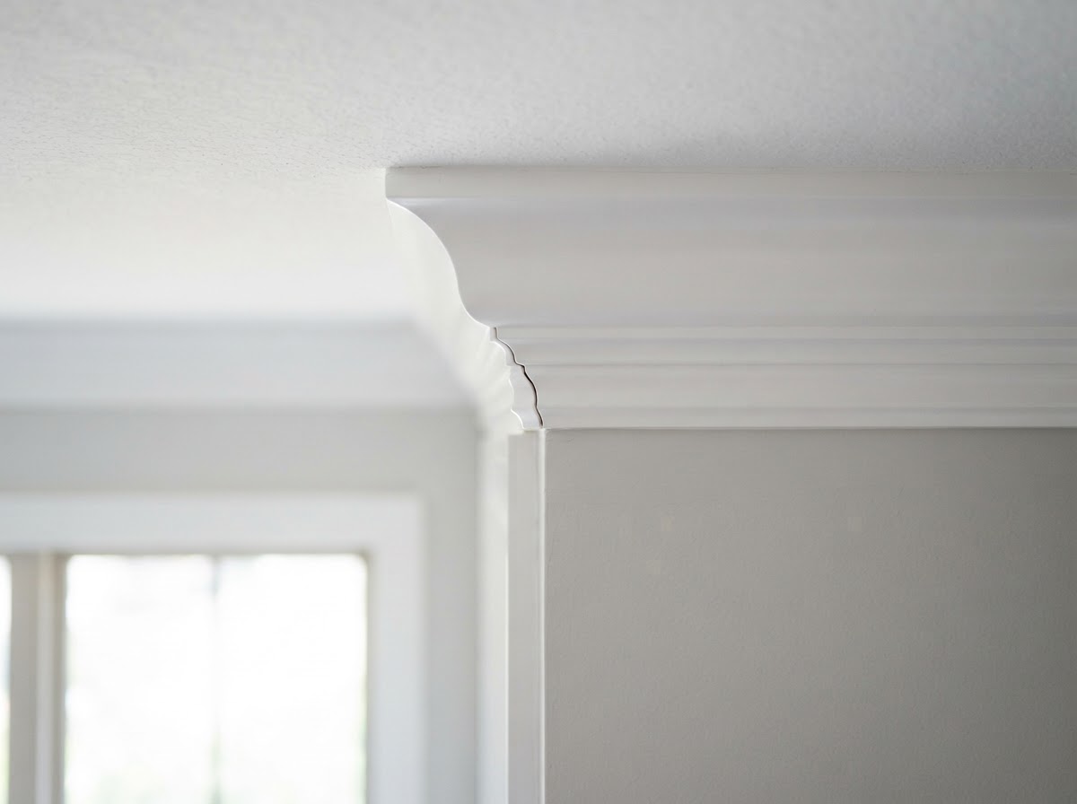 coped inside corner on crown molding in Sachse TX