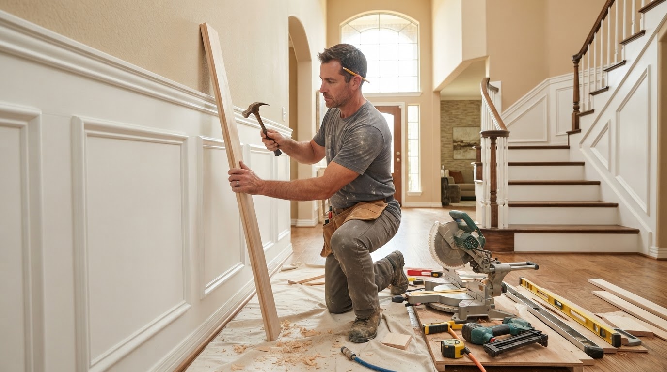wainscoting installation in Sachse TX