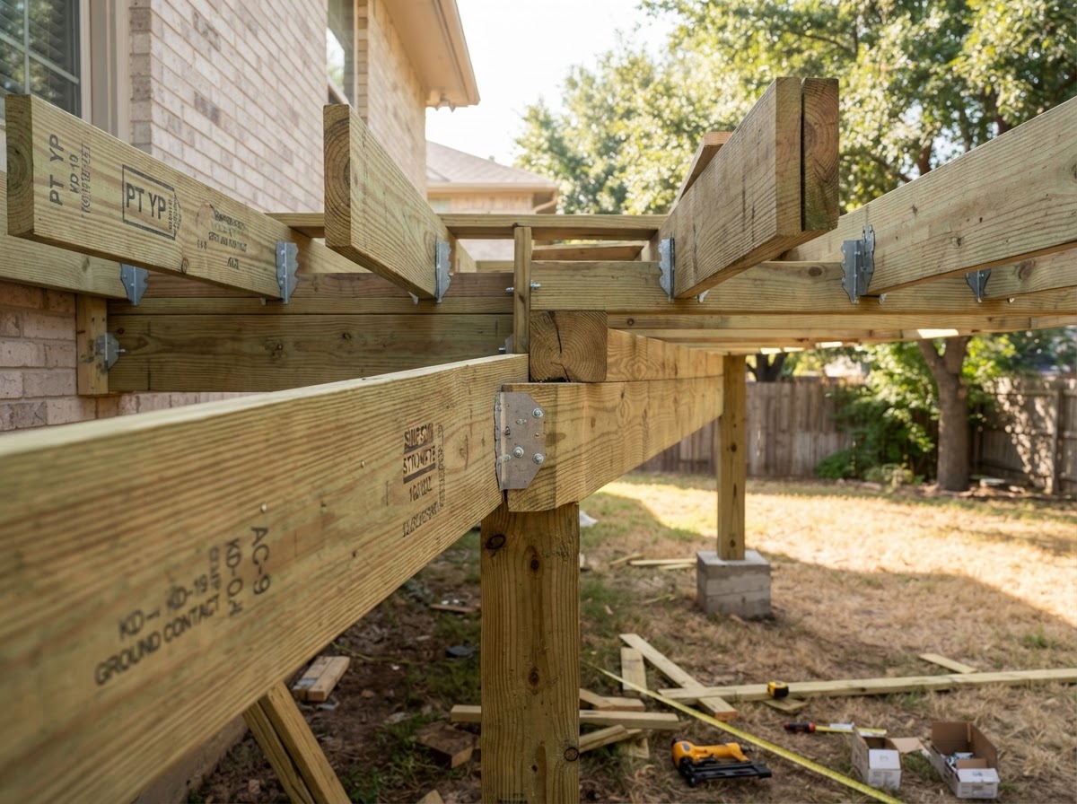 deck construction framing in Sachse TX