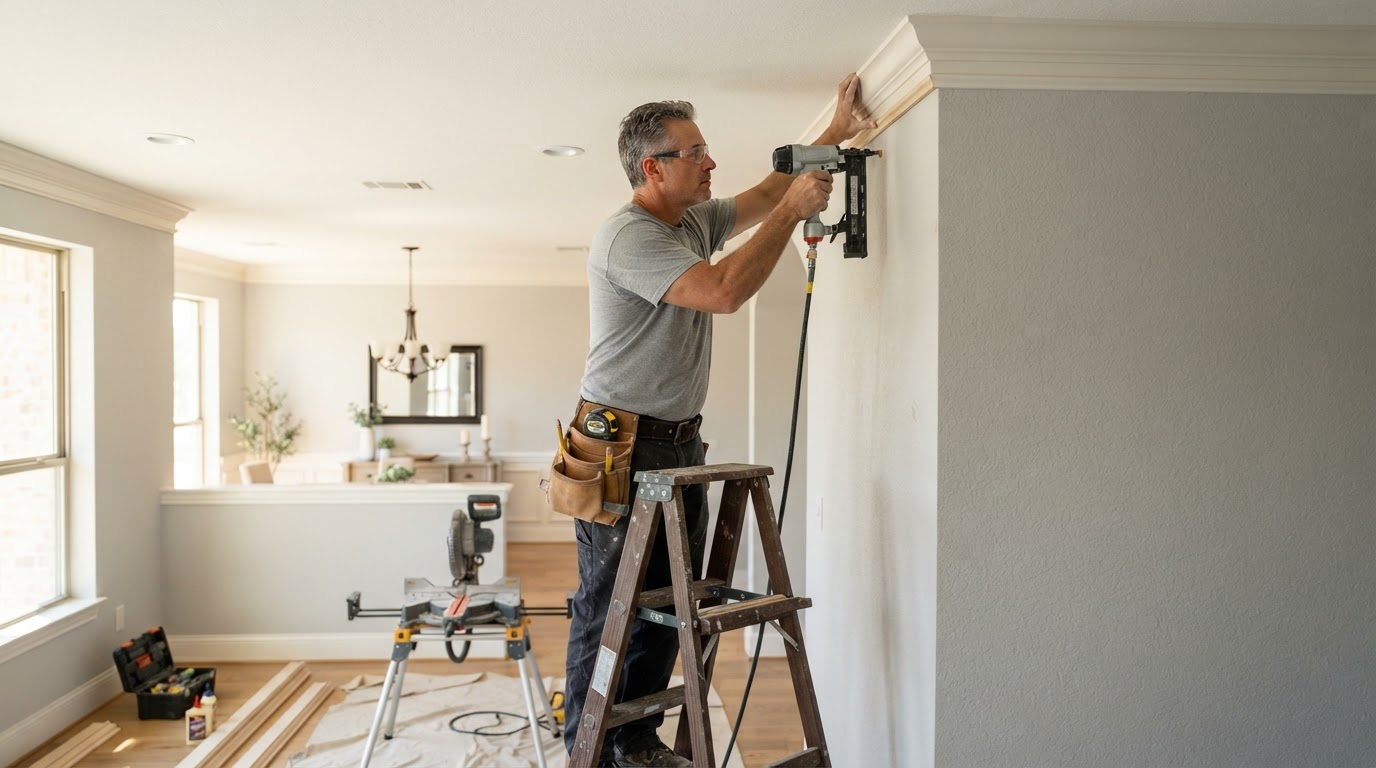 crown molding installation in Sachse TX