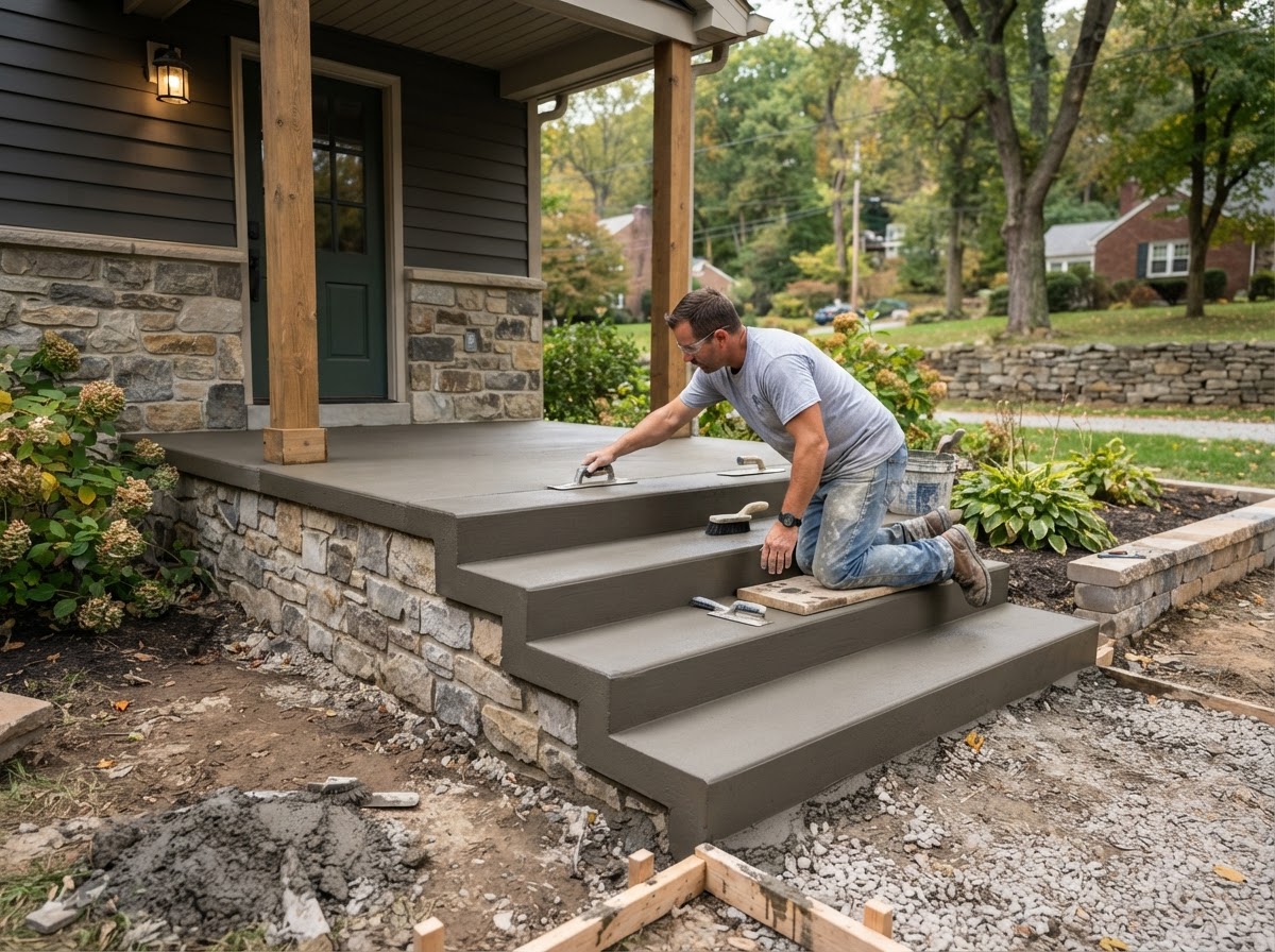 Concrete step and stoop masonry work in Penn Hills PA