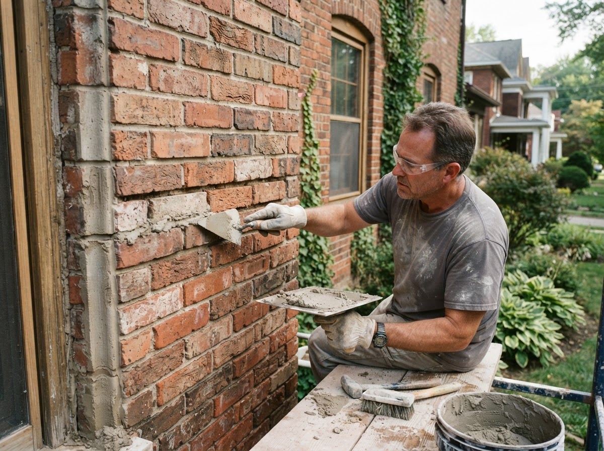 Brick repointing and tuckpointing work in Penn Hills PA