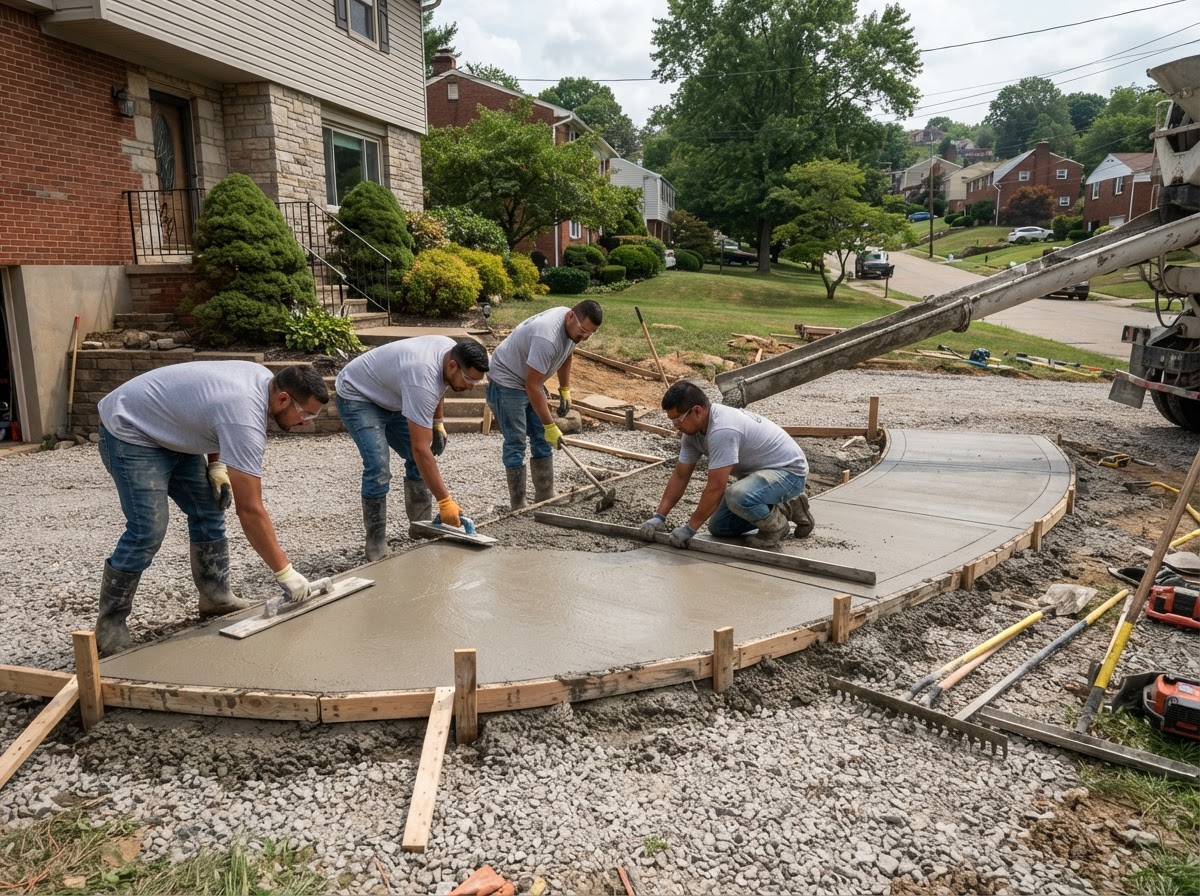 Concrete driveway installation near Penn Hills PA