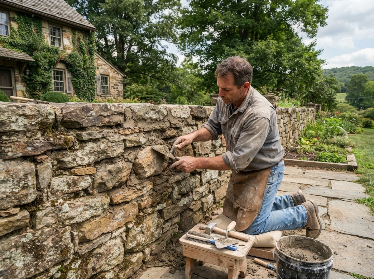 Natural stone masonry work near Penn Hills Pennsylvania