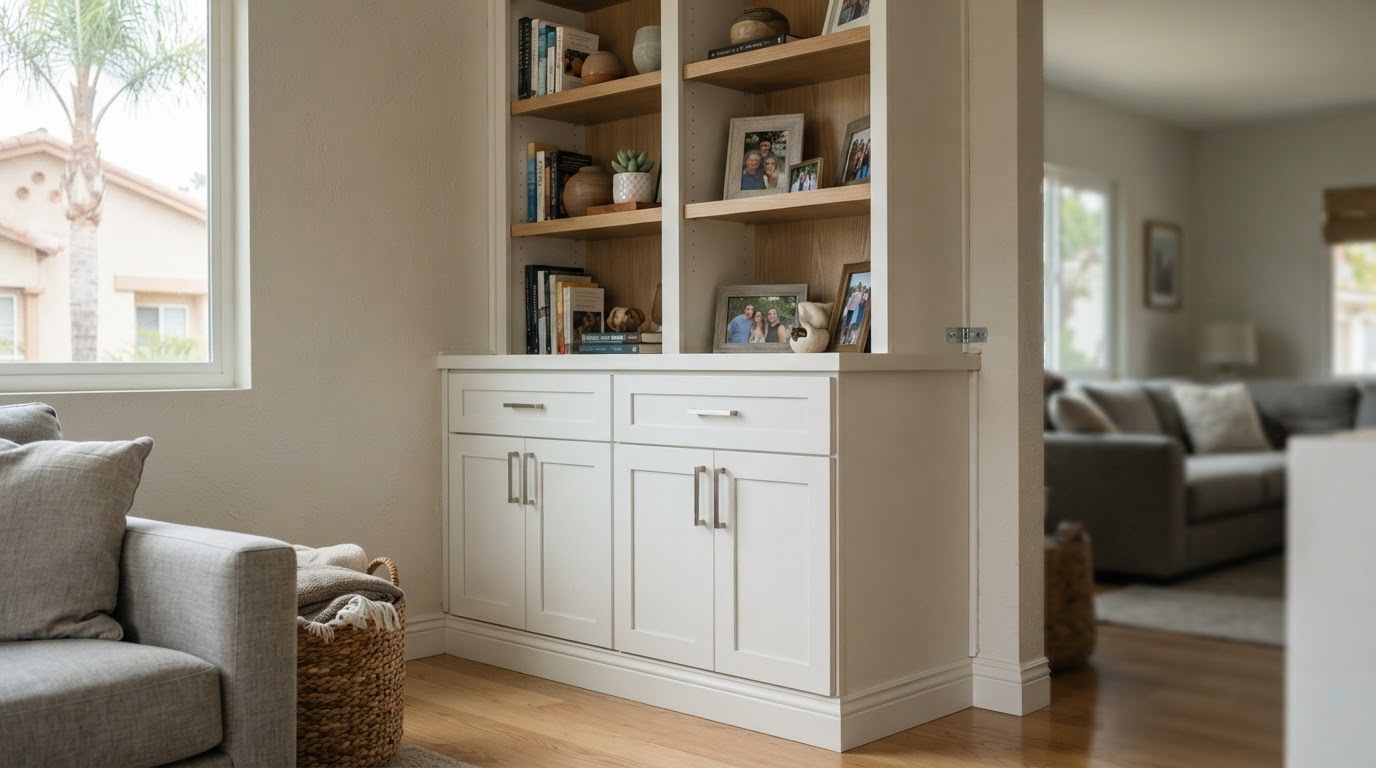 Built-in cabinetry fitted to an established Downey home