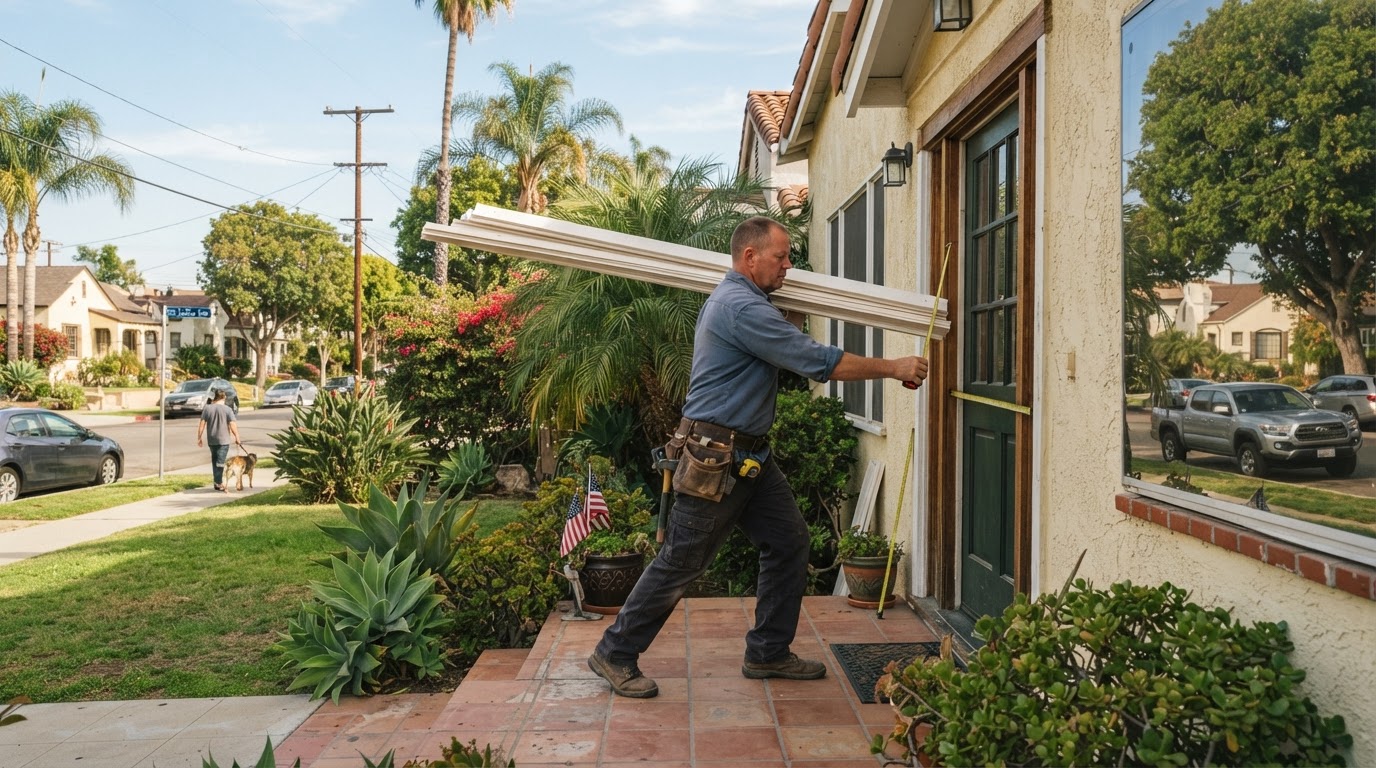Carpentry service in an established Downey residential neighborhood