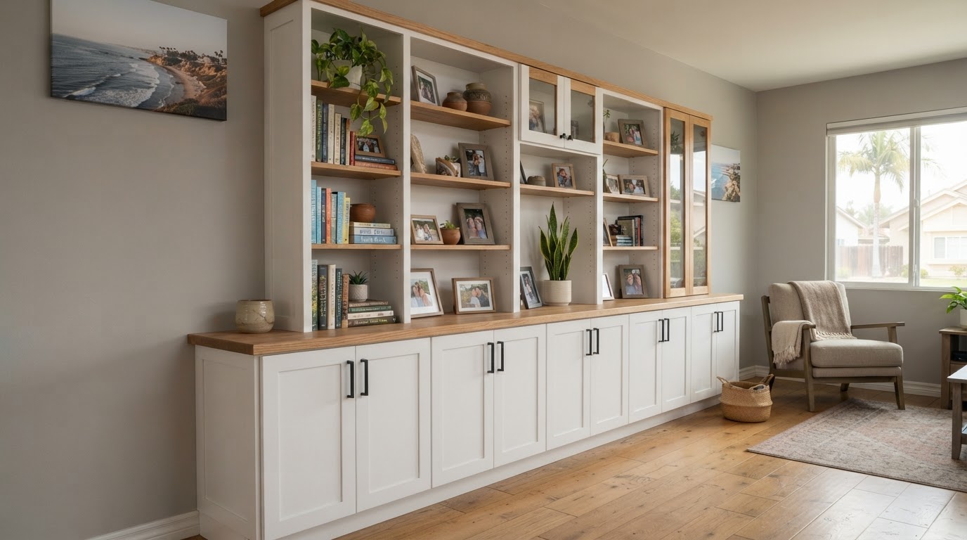 Built-in cabinetry and shelving fitted to a La Mirada area home