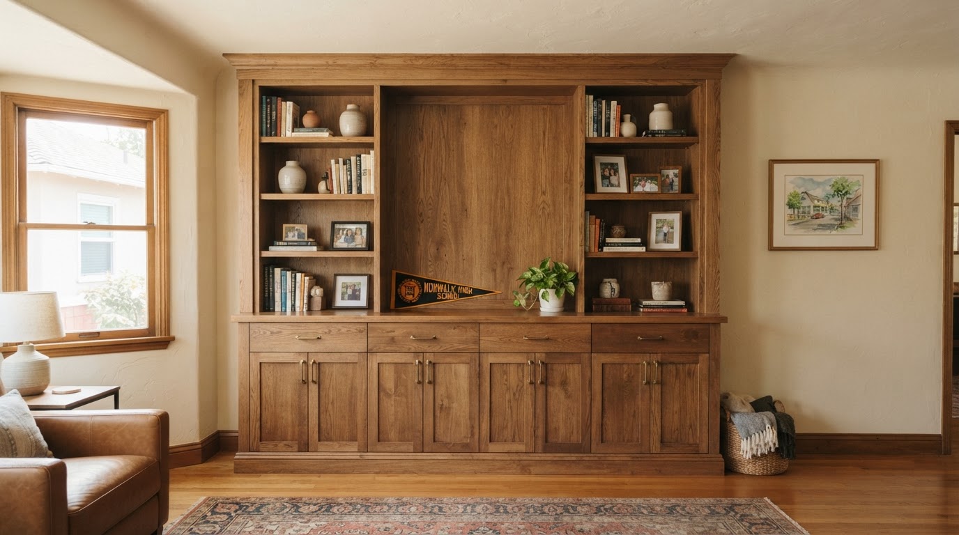 Built-in cabinetry fitted to an established Norwalk, CA home