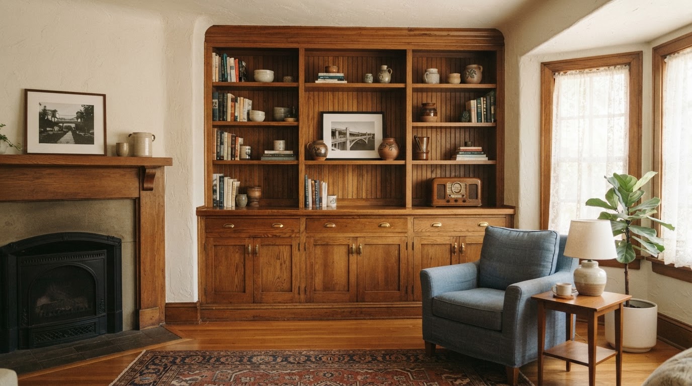 Custom built-in cabinetry fitted to an established Whittier home