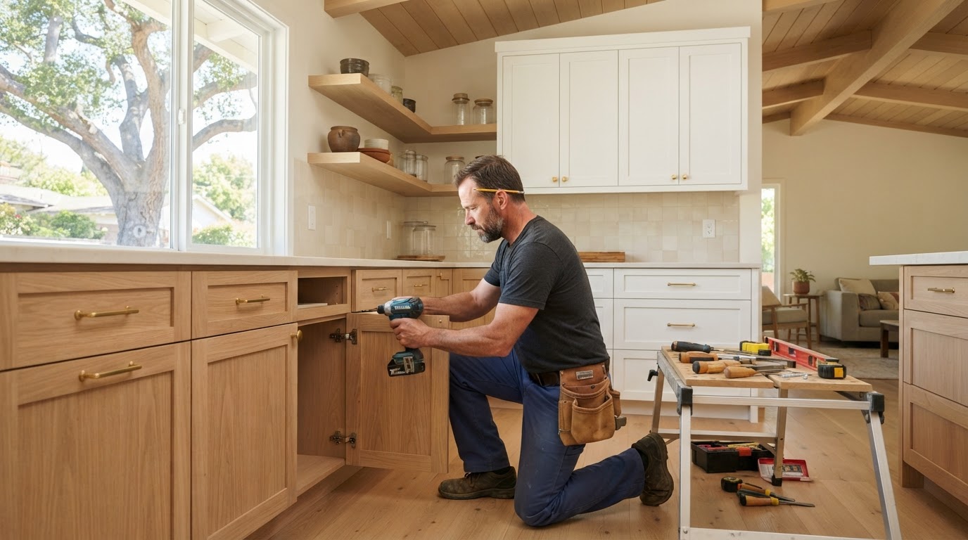 Custom kitchen cabinet installation in Pico Rivera