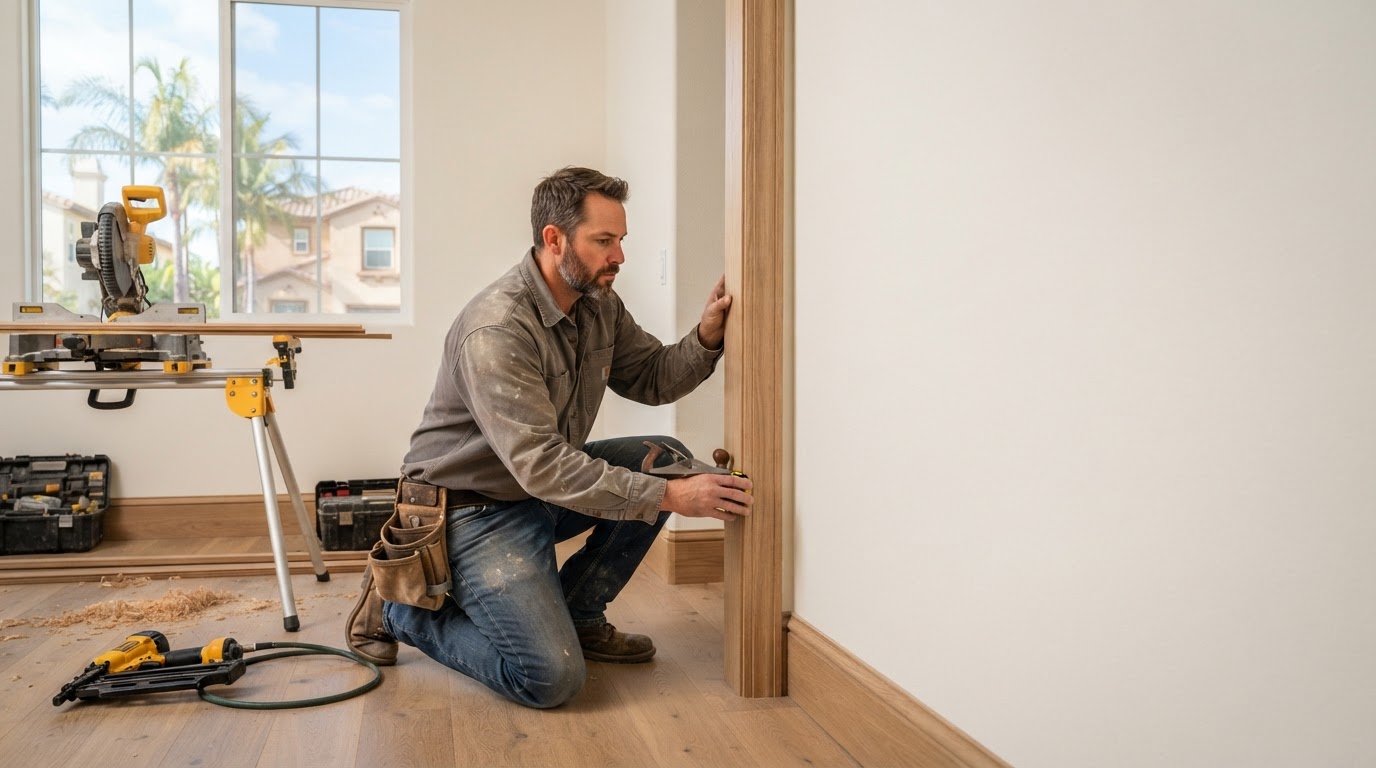 Carpenter performing residential carpentry work in Pico Rivera