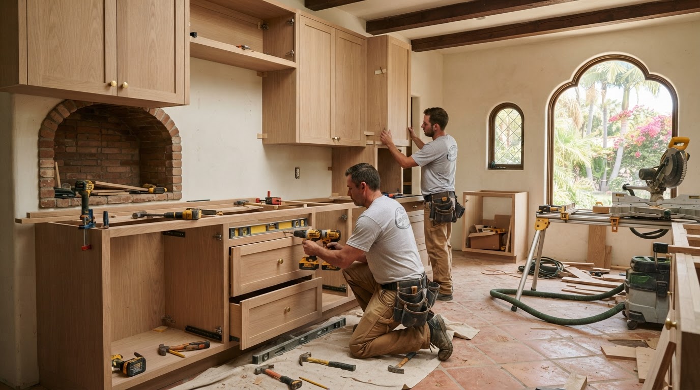 Custom cabinet installation in an established Whittier home