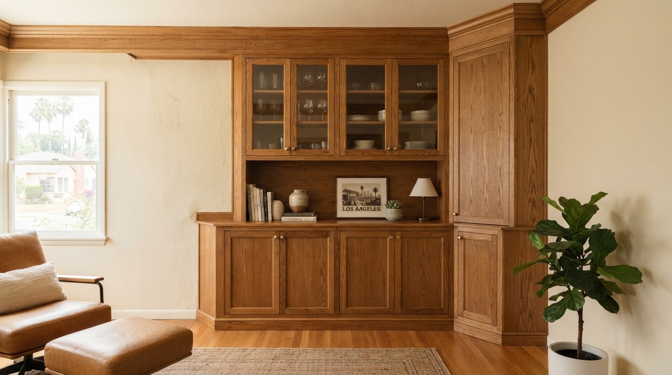 Built-in cabinetry fitted to an established Montebello home