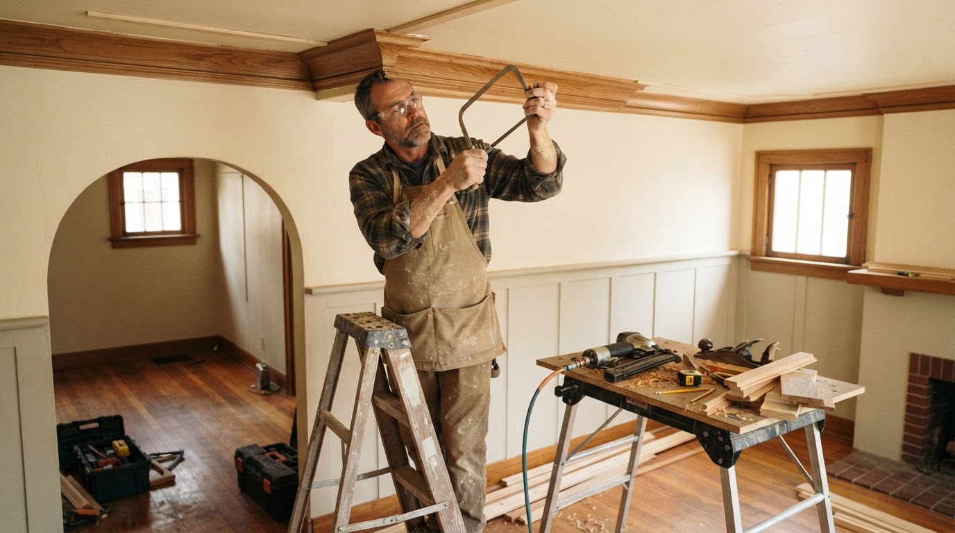 Finish carpenter fitting trim in an established Whittier home