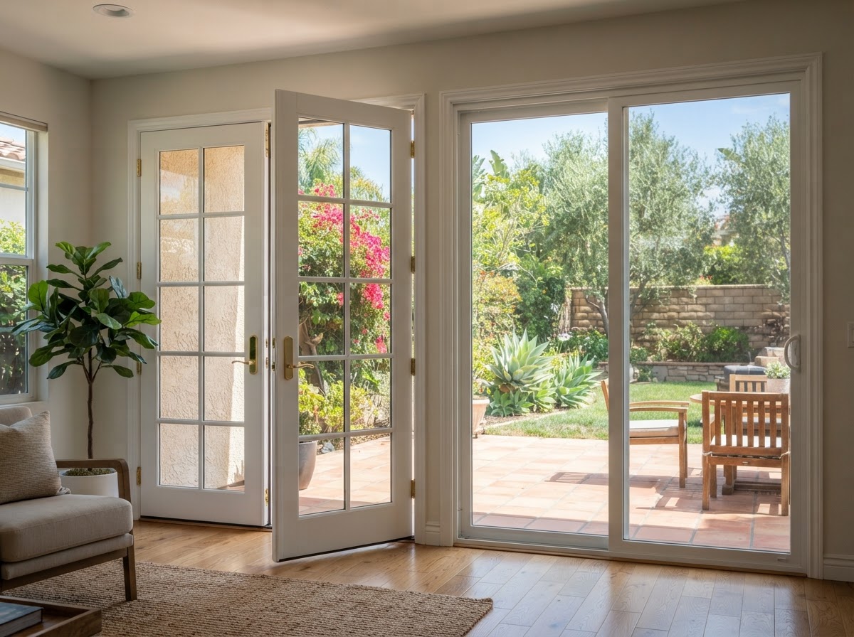 French door replacement fitted to an existing opening in a Rosemead home