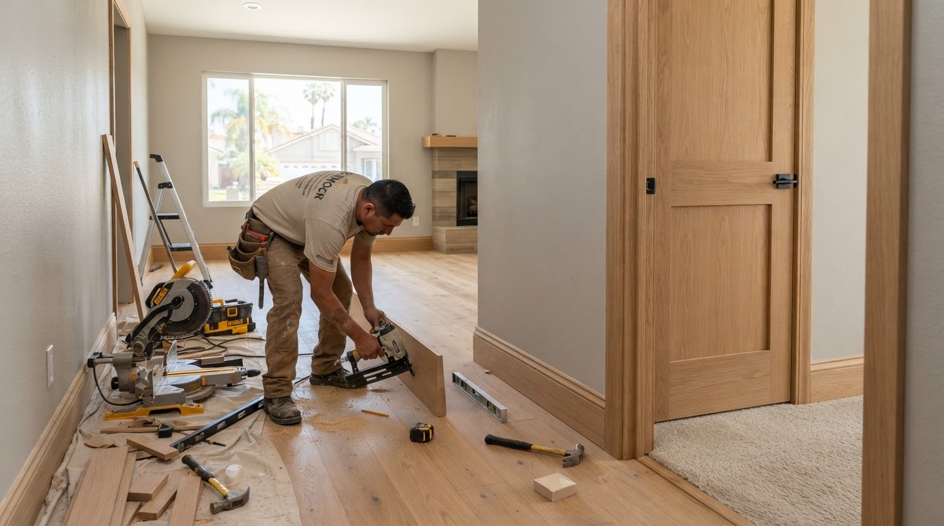 Deck and patio carpentry for a backyard living area in West Covina