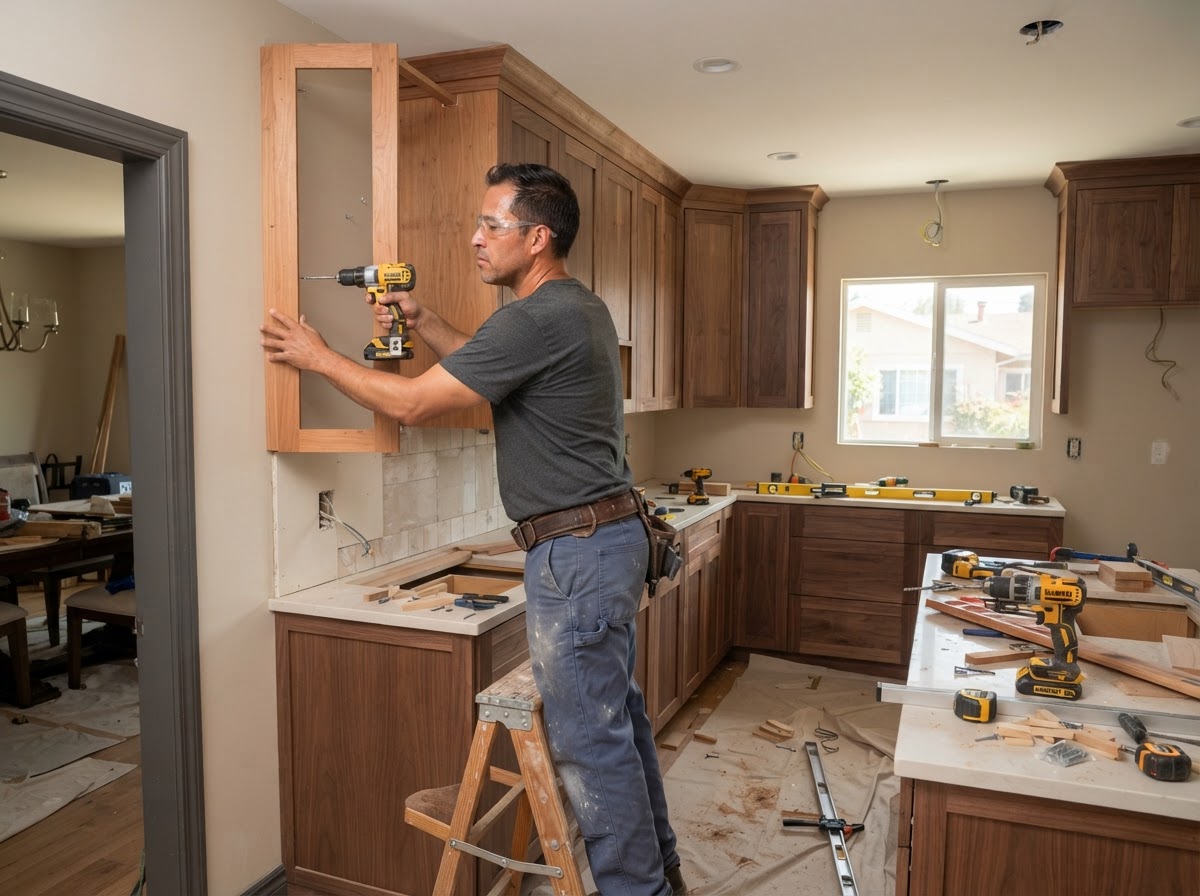 Custom cabinetry installation in an El Monte home