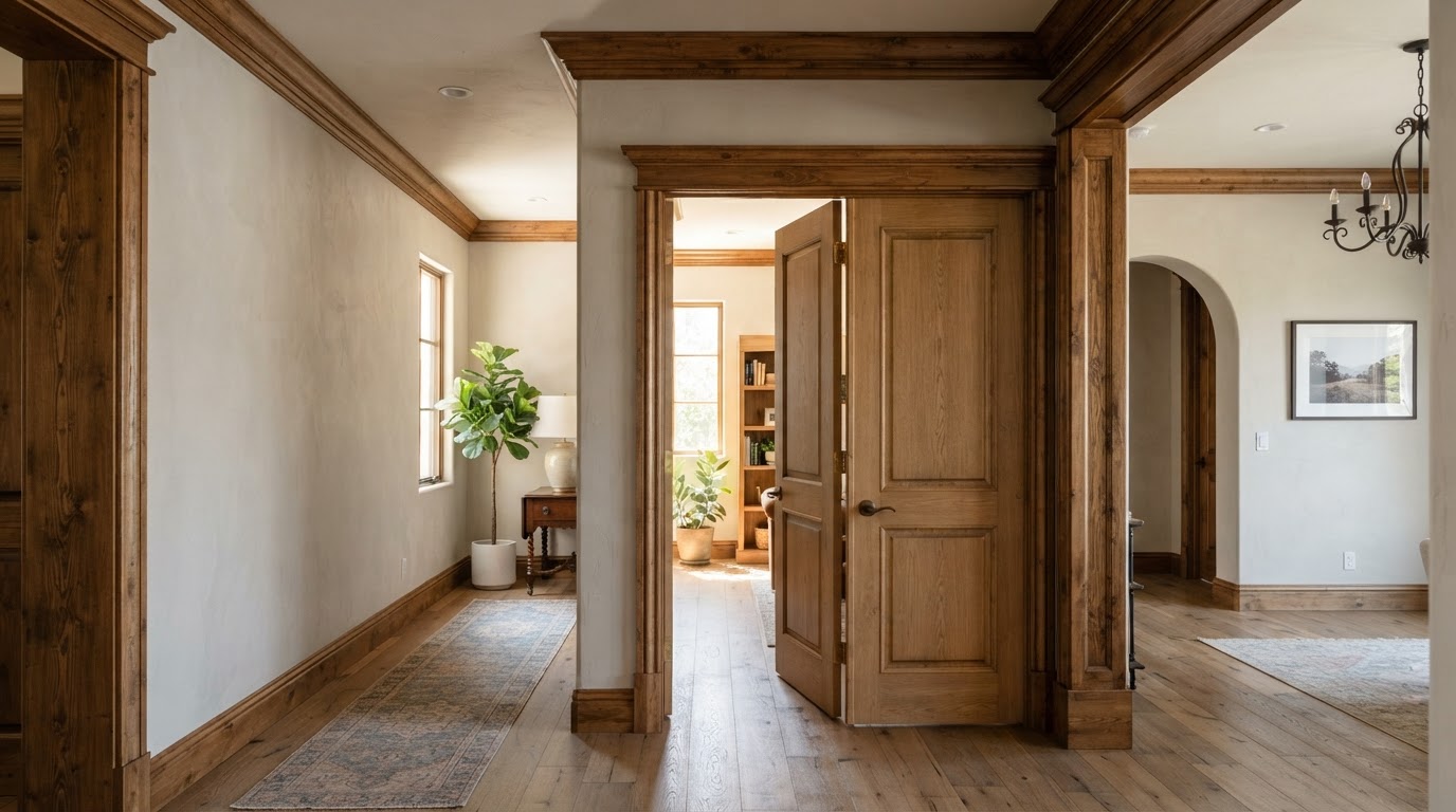 Carpenter measuring a door opening for a San Gabriel residential update