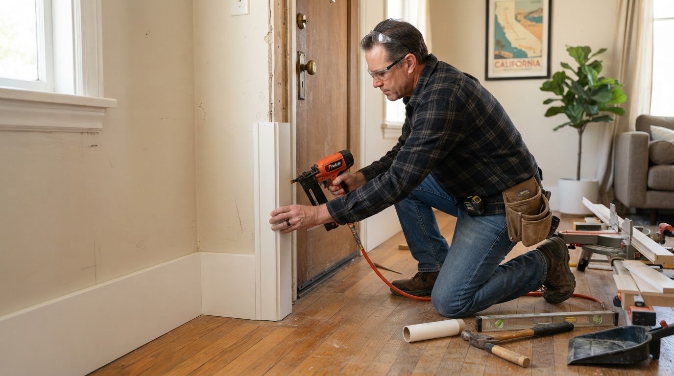 Backyard deck repair carpentry in a Rosemead neighborhood