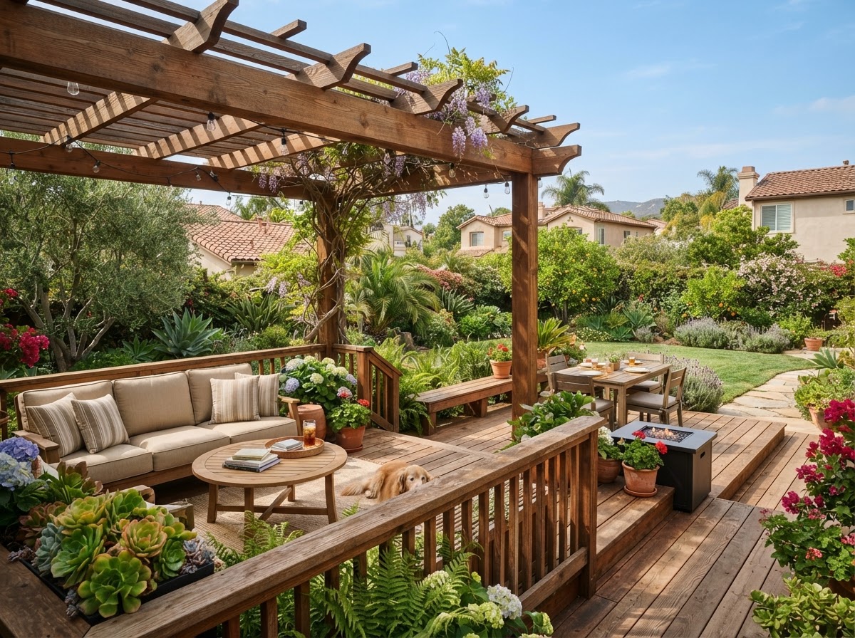 Deck and pergola carpentry for outdoor living in Temple City