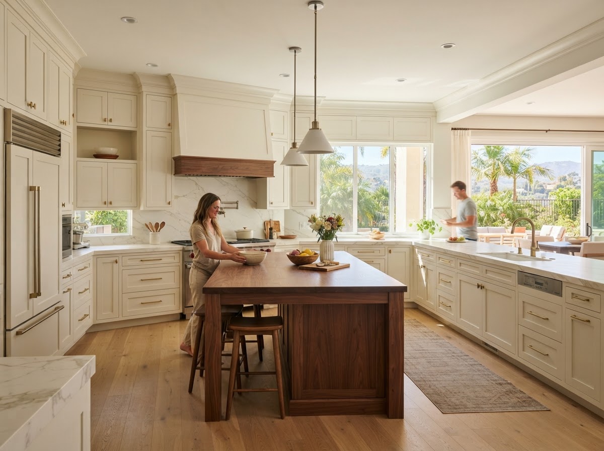 Custom kitchen cabinetry installation in an Arcadia home