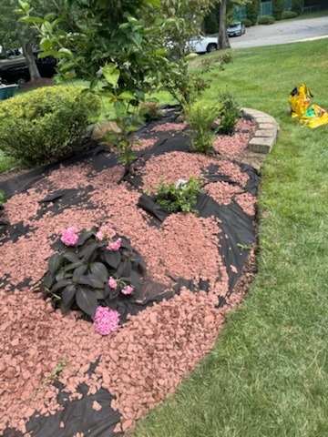 Red Stone Mulching & Flower Bed Installation