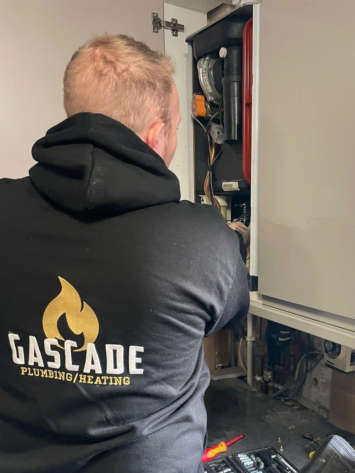 Gascade Ltd Gas Safe engineer at work