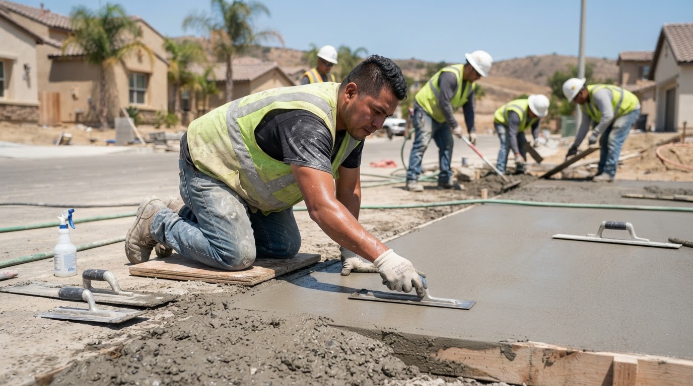Professional concrete finishing work in the Banning California area