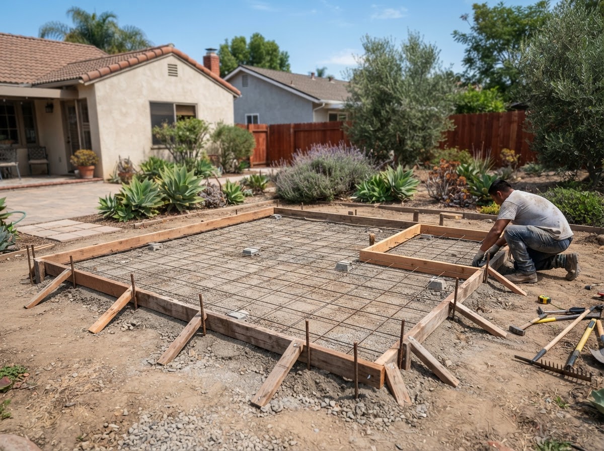 Concrete slab and pad preparation in Banning California