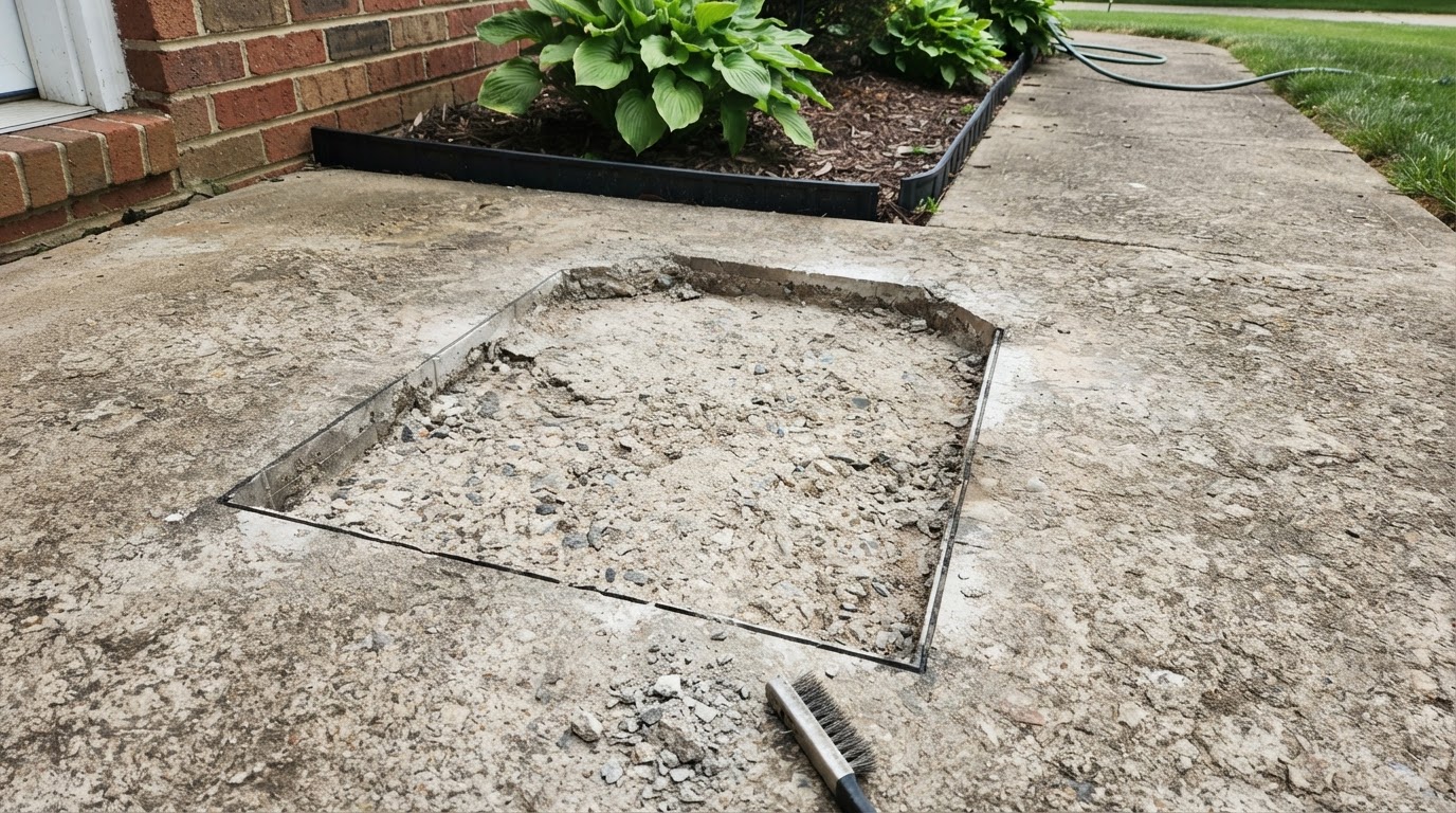Concrete spall repair preparation