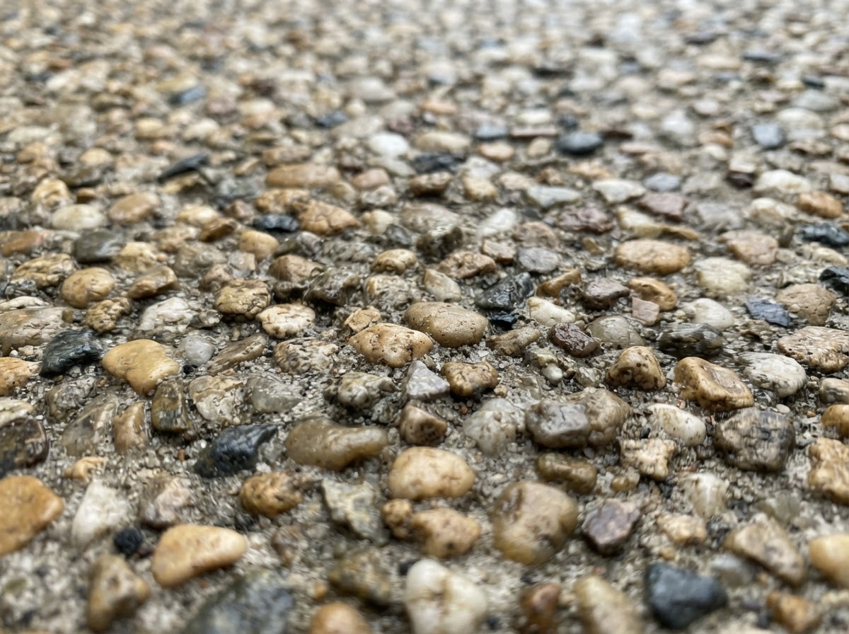 Exposed aggregate decorative concrete finish