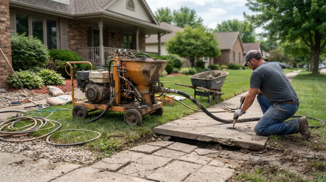 Mudjacking equipment for concrete slab leveling