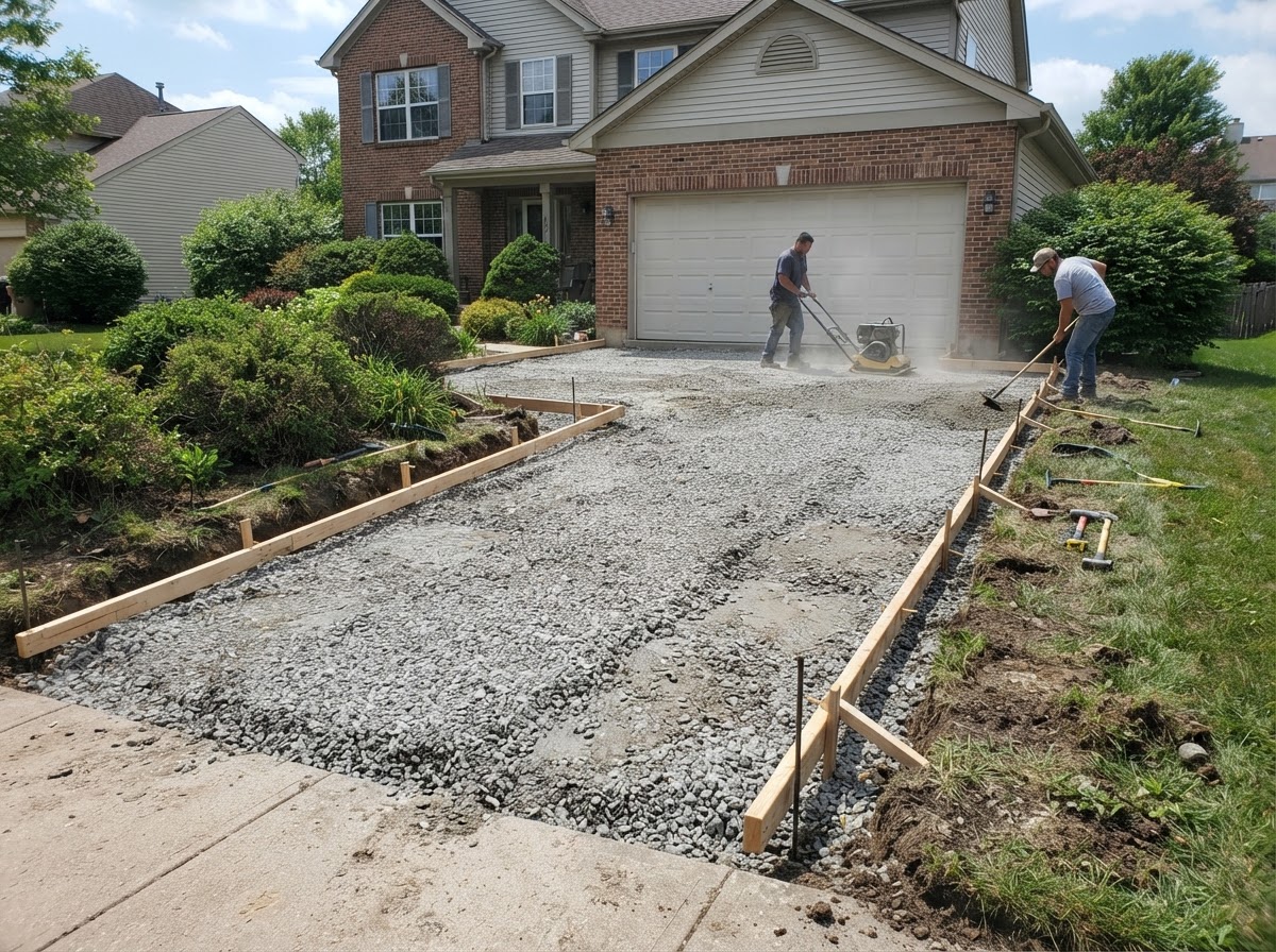 Driveway tear-out and base preparation in Munster