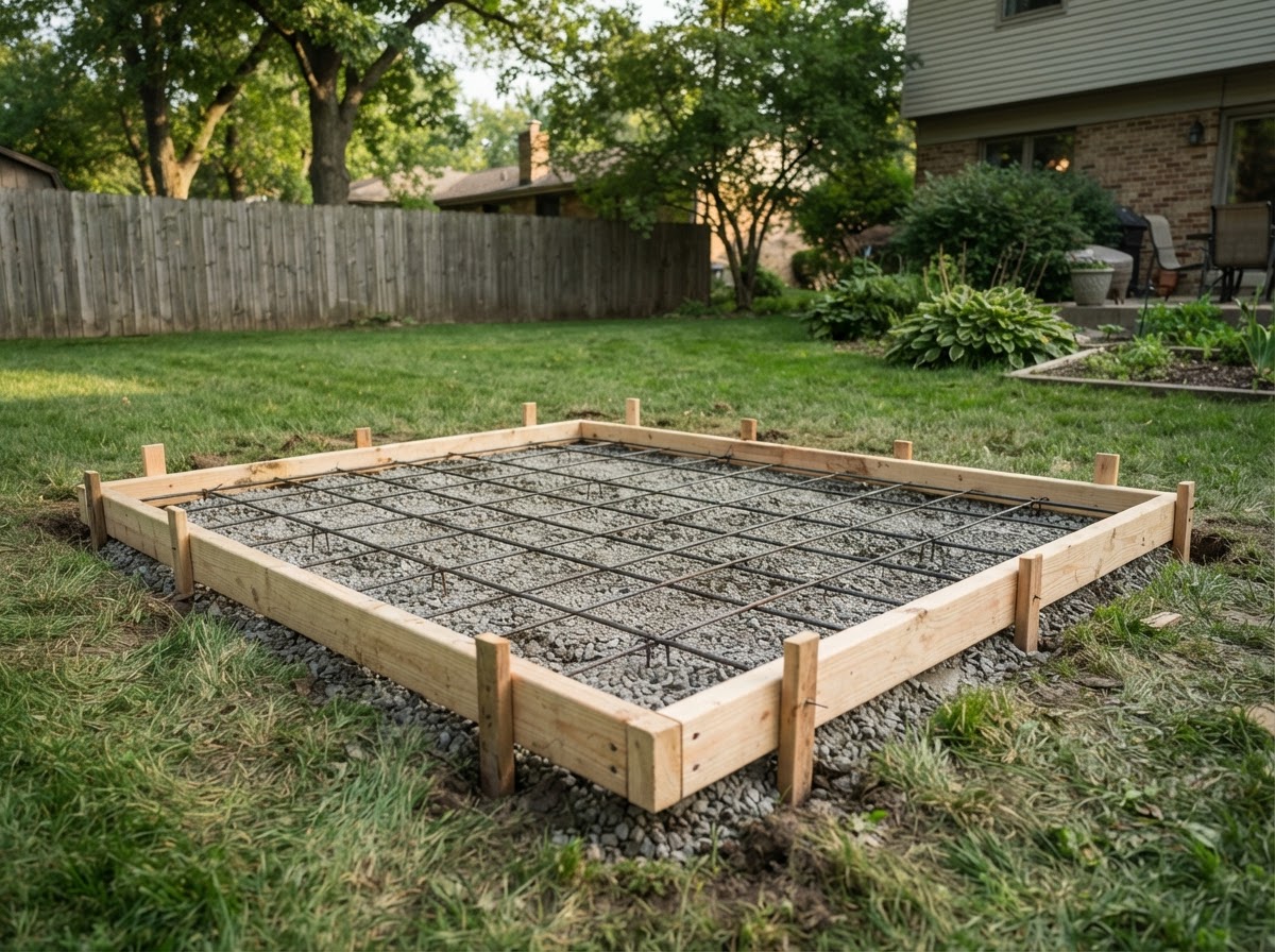 Residential concrete slab and pad installation
