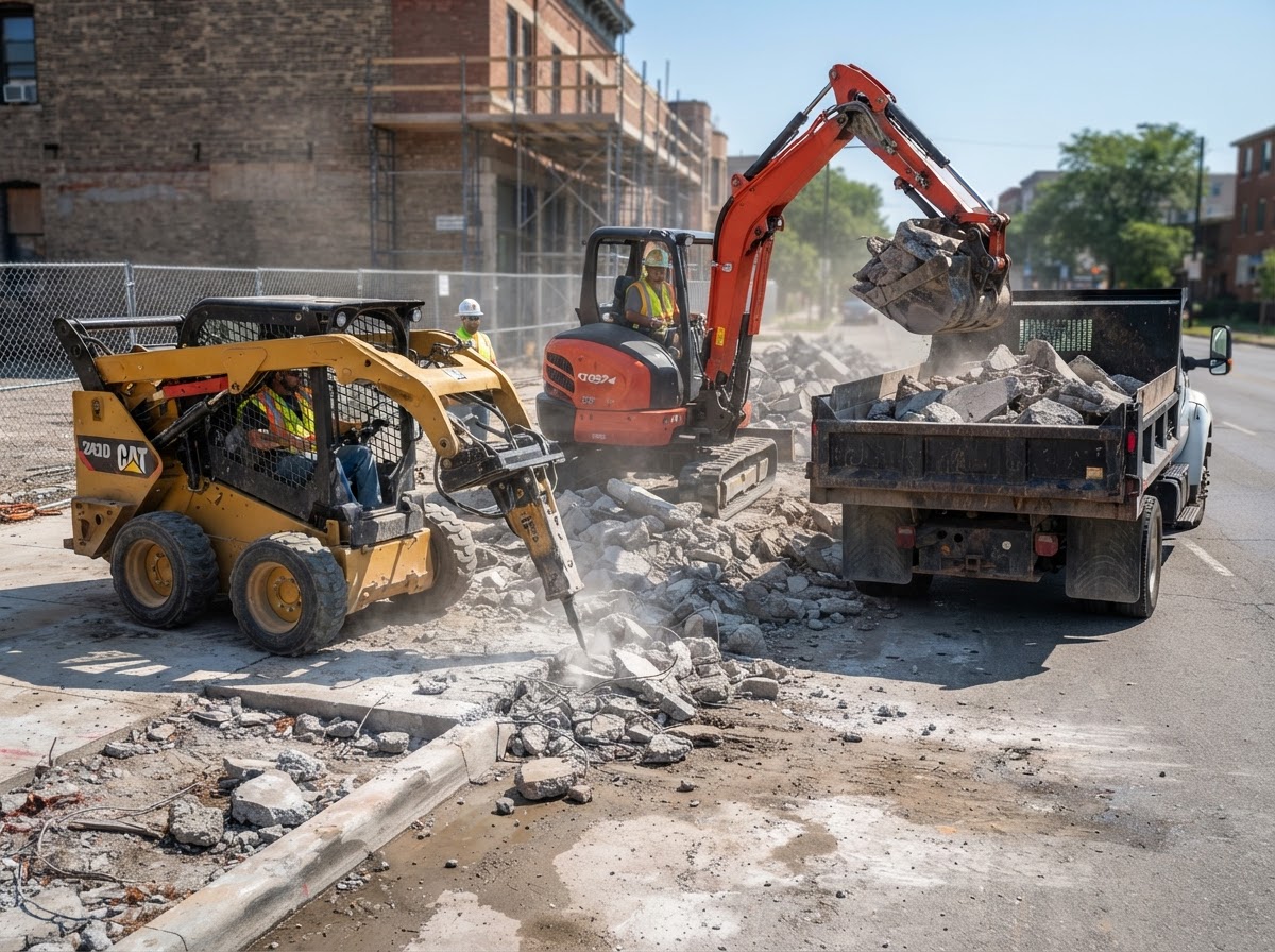 Commercial concrete demolition and removal