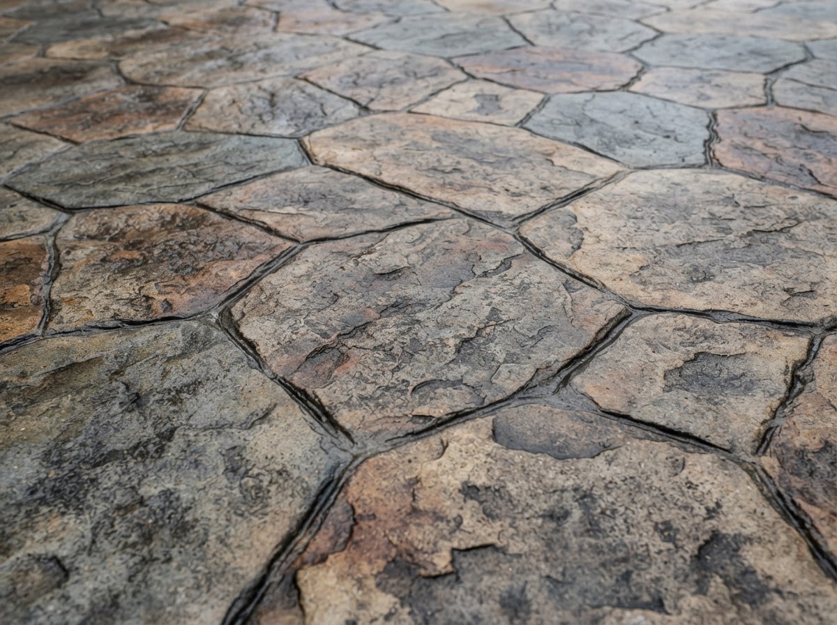 Stamped concrete pattern and texture