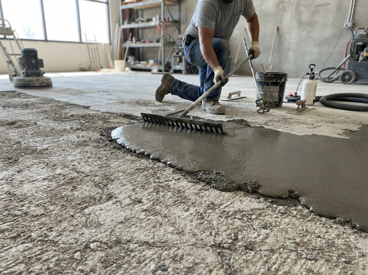 Concrete resurfacing and overlay preparation