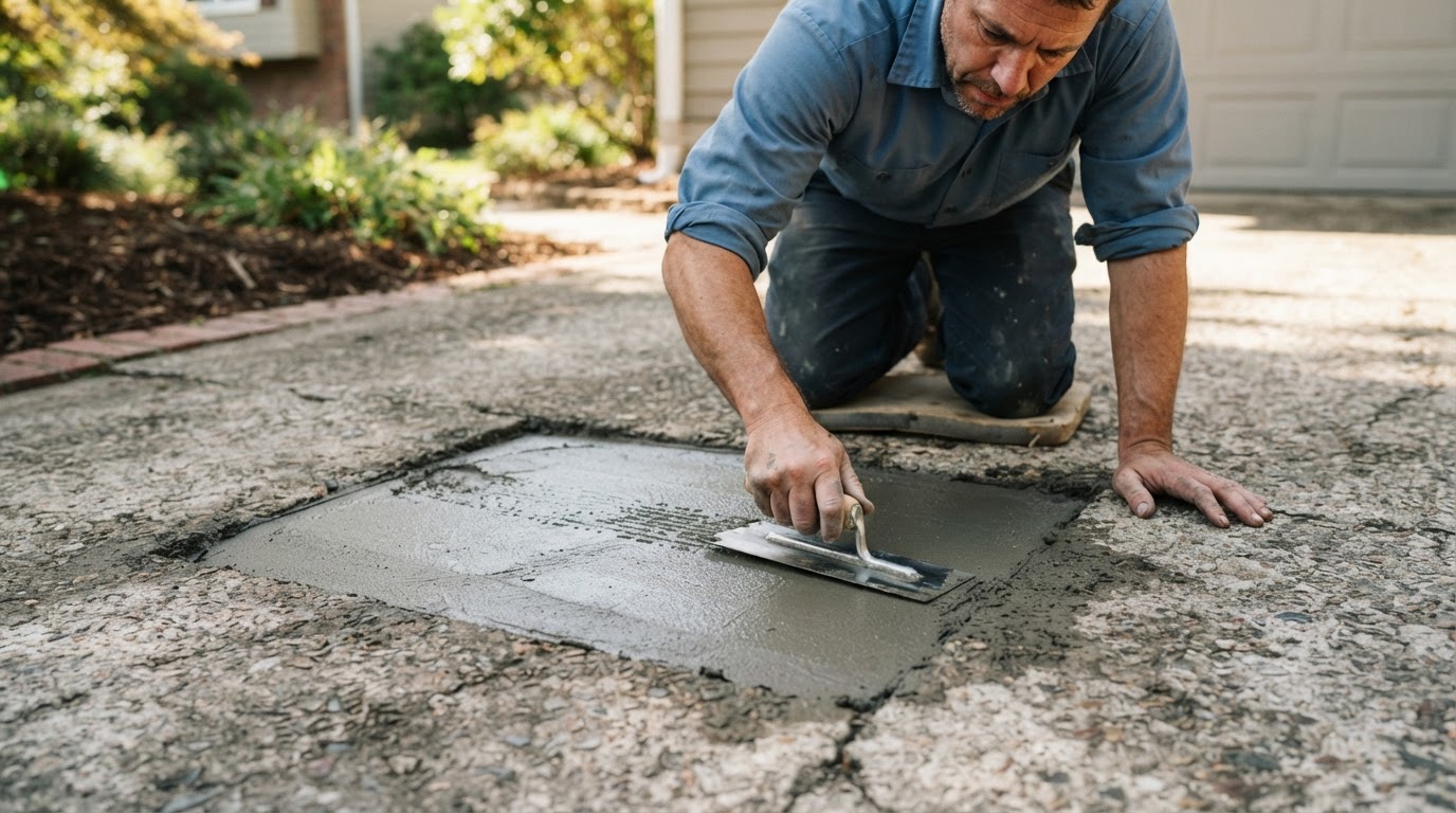 Localized concrete repair finishing