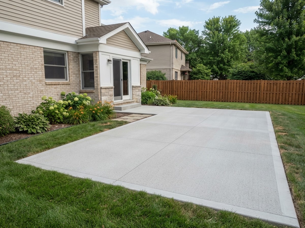 Concrete patio installation in Northwest Indiana