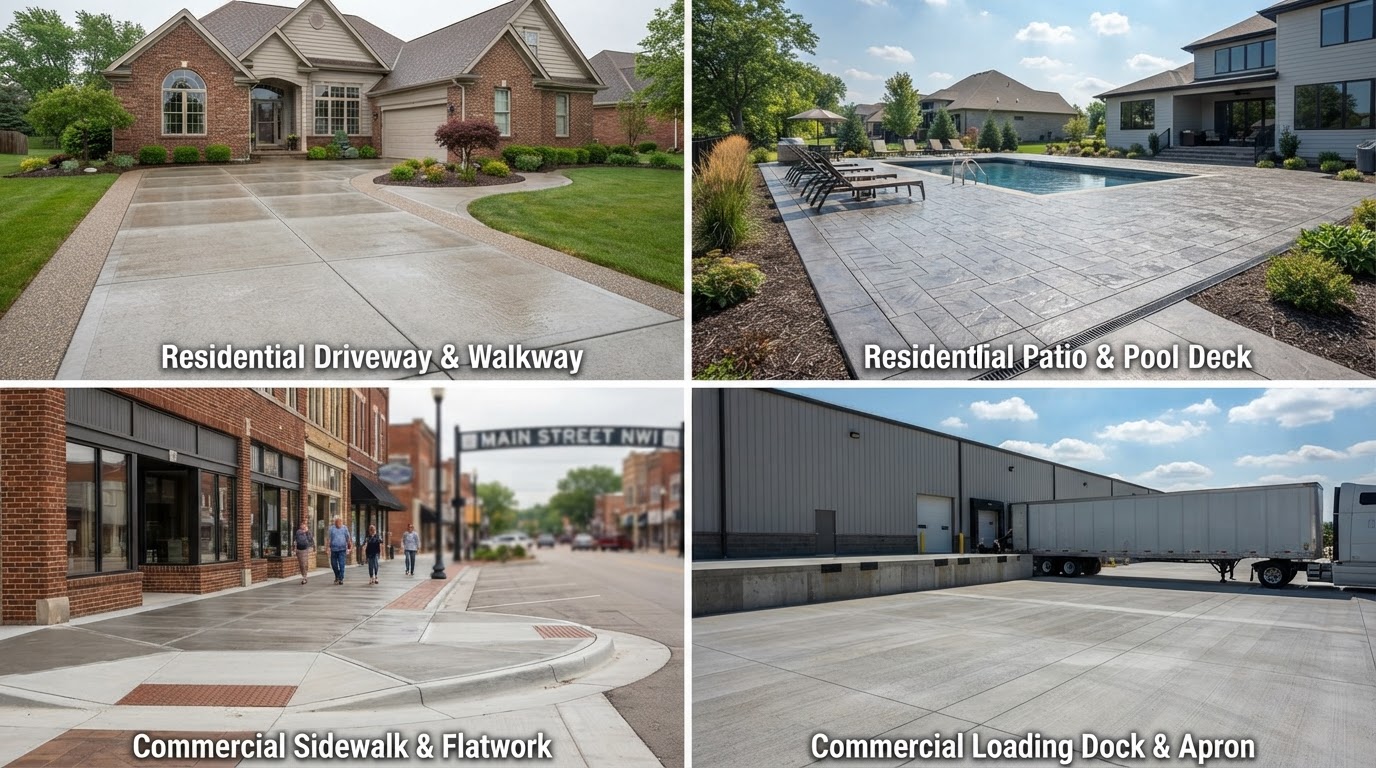 Concrete services for Schererville residential and commercial properties