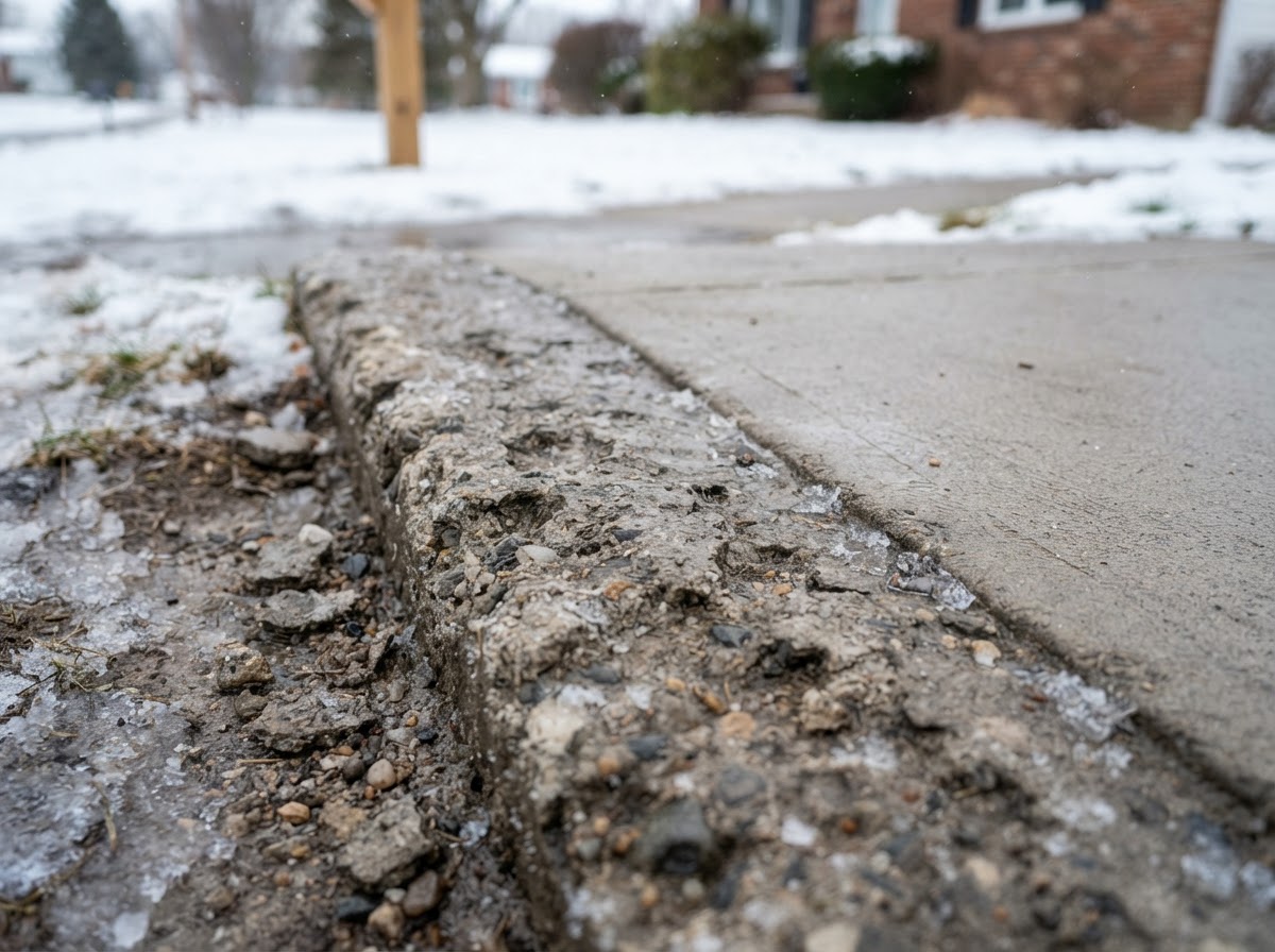 Weather-related concrete surface deterioration in Fairmount NY