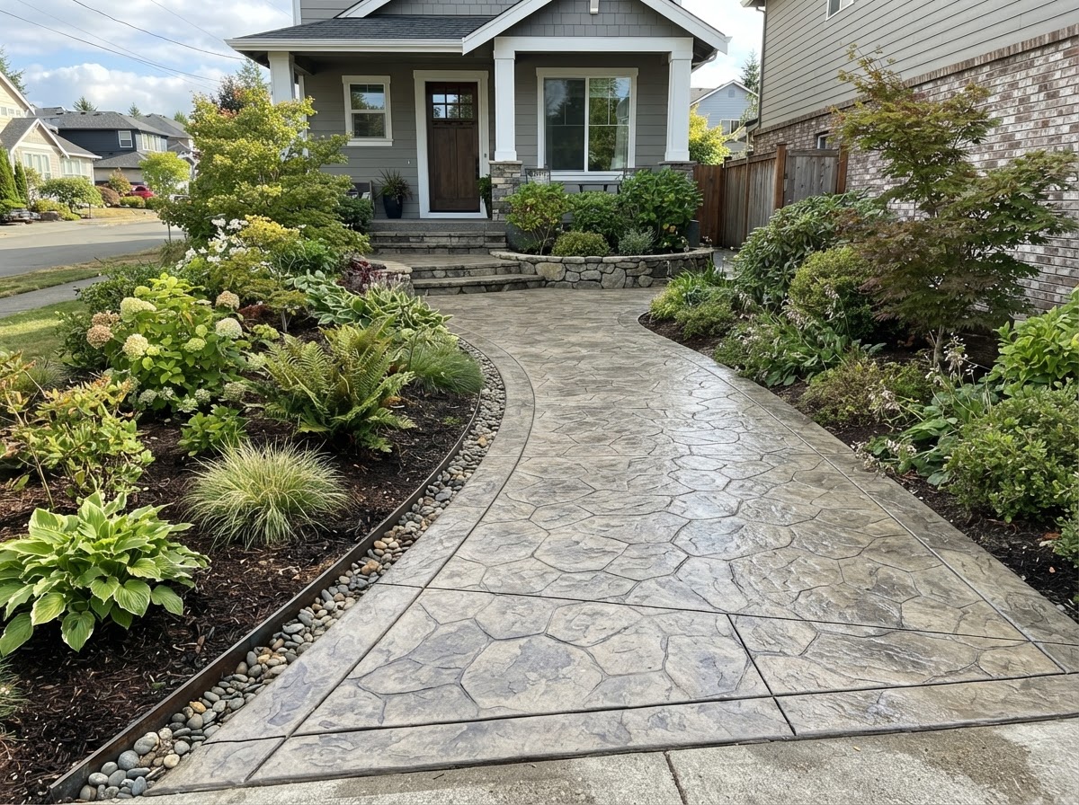 Stamped concrete walkway in Syracuse NY