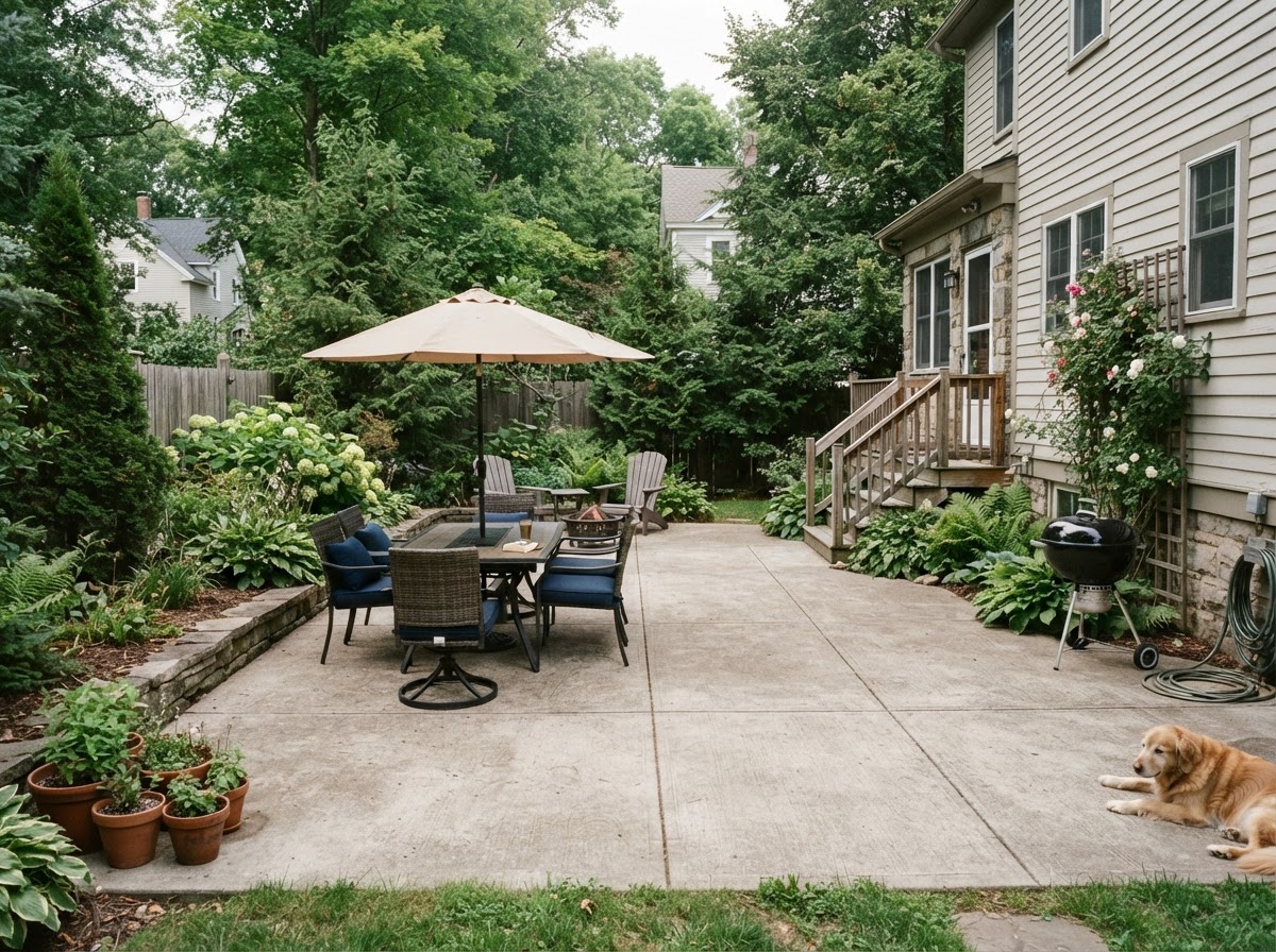 Finished concrete patio in Fairmount NY