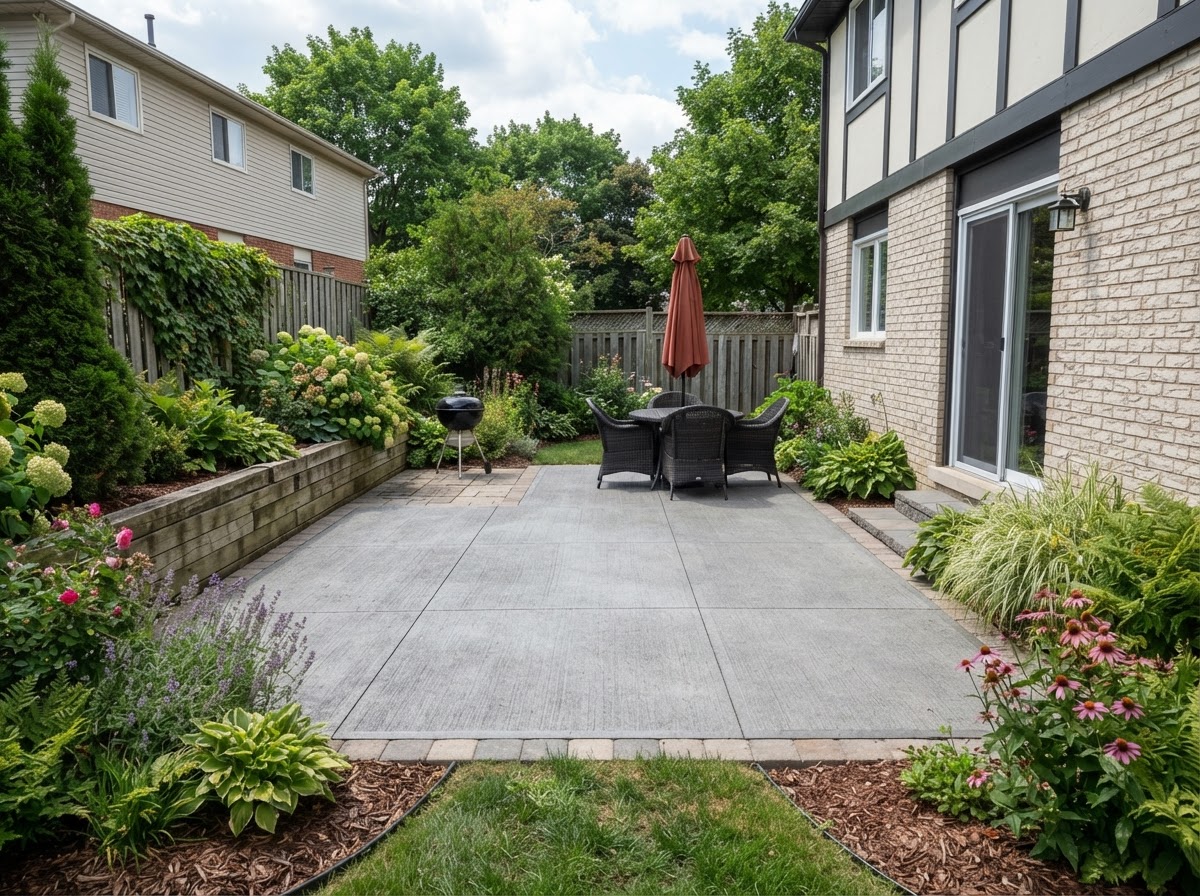 Finished concrete patio in Liverpool NY