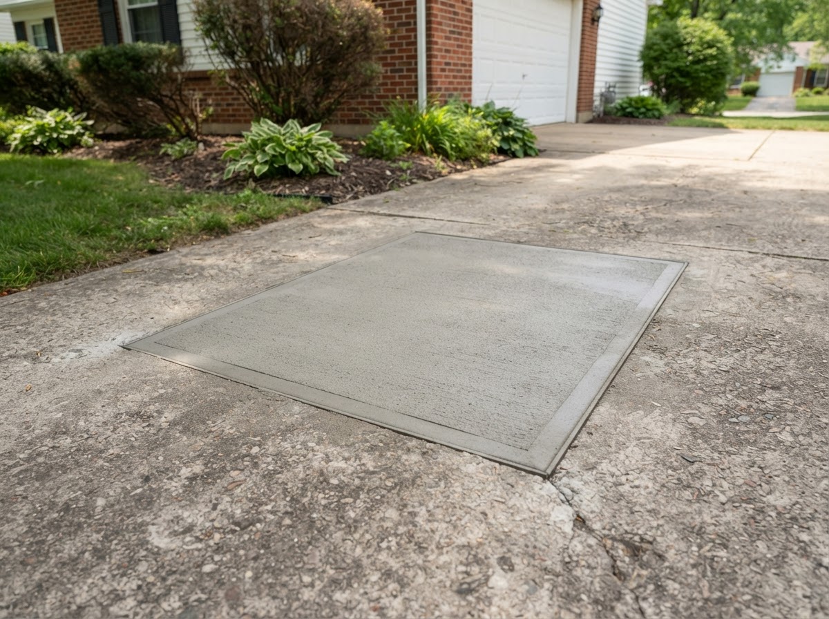 Completed localized concrete repair patch in Camillus NY