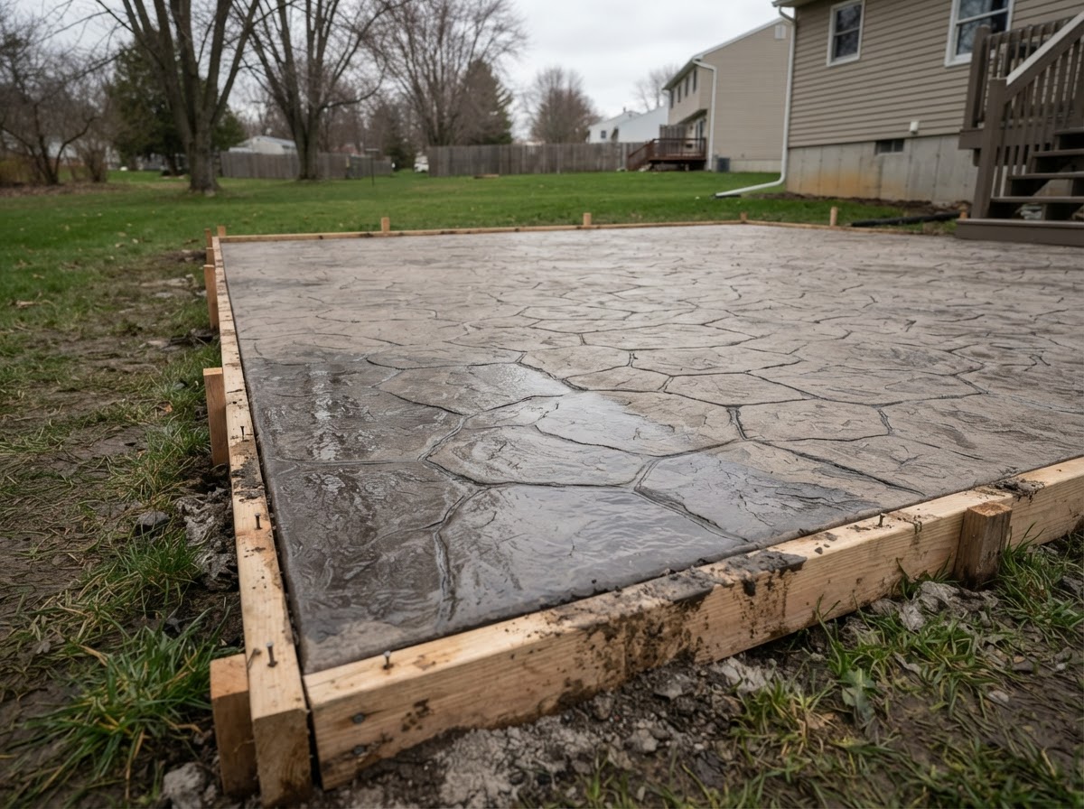 Stamped concrete patio finish in Camillus NY