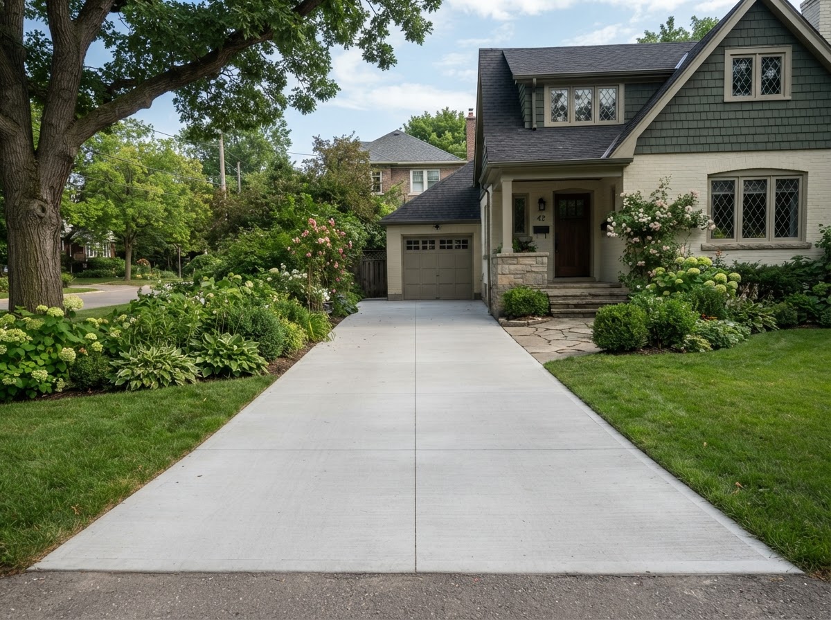 Finished concrete driveway in Skaneateles NY