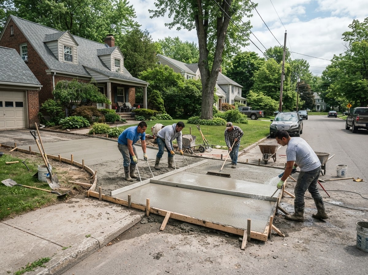Concrete driveway installation in Fairmount NY