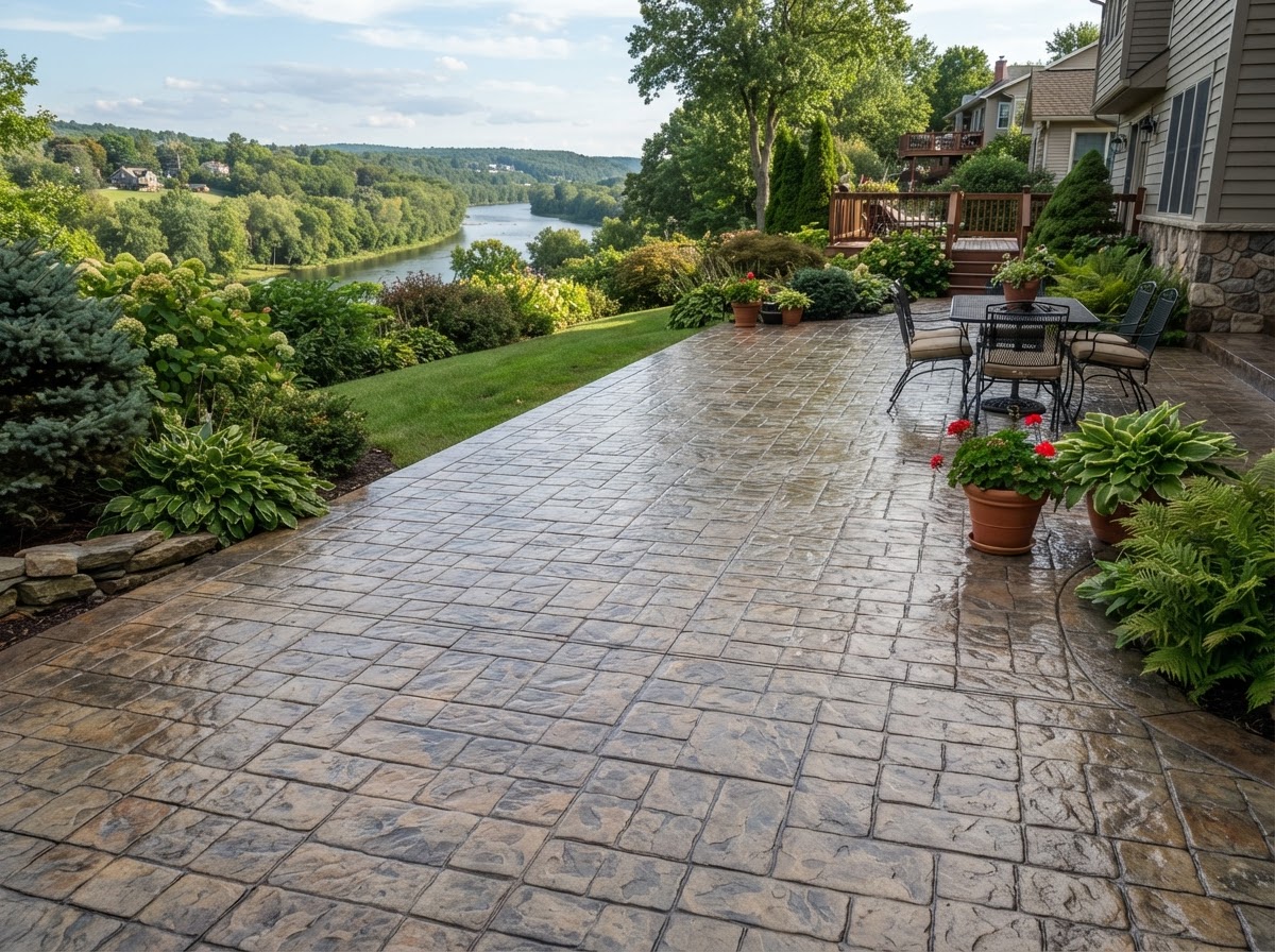 Finished stamped concrete in Baldwinsville NY